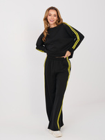 Czarny damski komplet z miękkiego materiału RUE PARIS 