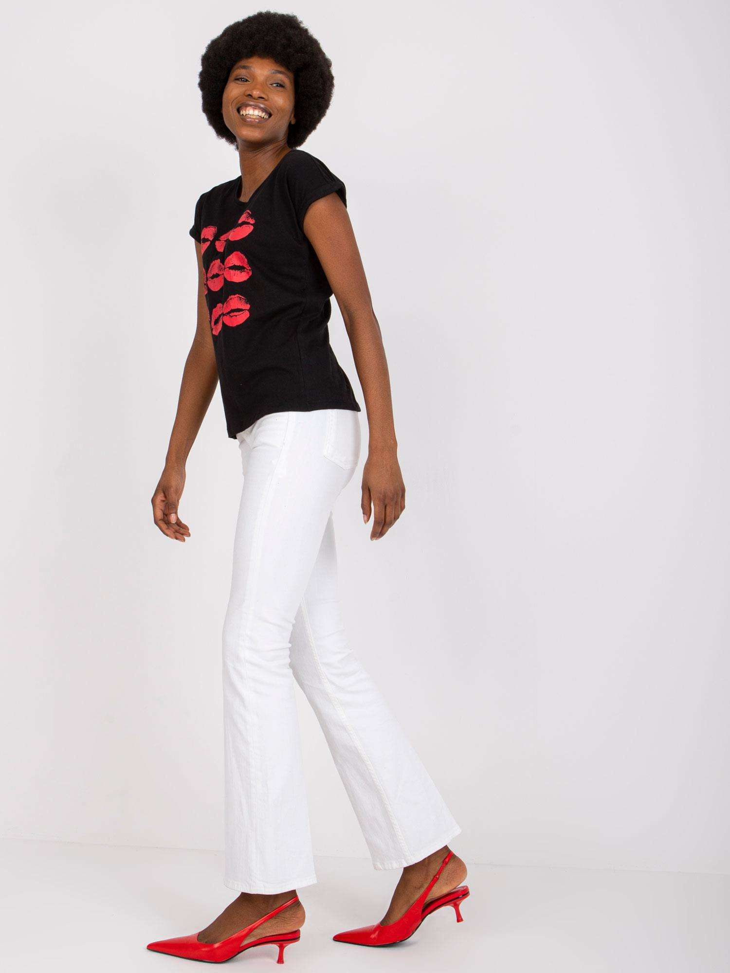 Czarny t-shirt z nadrukiem Malvina MAYFLIES
