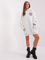 Hurt light gray long hoodie STITCH & SOUL.