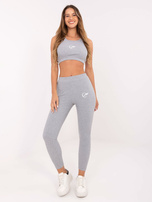 Szary sportowy komplet w prążek FOR FITNESS 