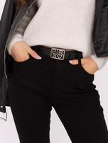 Czarne damskie jeansy skinny z wysokim stanem