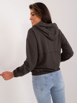 Hurt Ciemny khaki bawełniana bluza z kieszeniami