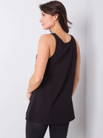 Czarny top z napisem Evette