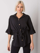 Schwarze Bluse mit Bindung Marcia RUE PARIS.