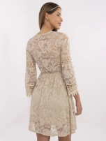 Beżowa sukienka boho z podszewką z wiskozy