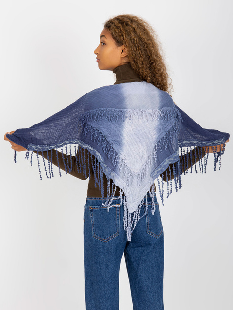 Hurt Niebieska damska muślinowa chusta z warkoczami