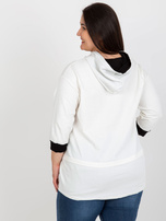 Ecru didmeninė moteriška plus size medvilninė palaidinė.