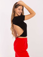 Czarna bluzka z wiązaniem na plecach RUE PARIS