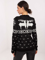 Czarny świąteczny sweter w renifery