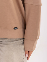 Ciemnobeżowa damska bluza o kroju oversize