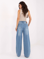 Blue jeans with pleats SUBLEVEL.
