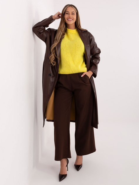 Żółty sweter oversize z domieszką wełny