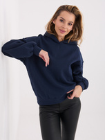 Granatowa damska bluza oversize z kapturem