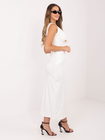 Ecru wieczorowa sukienka bez rękawów RUE PARIS