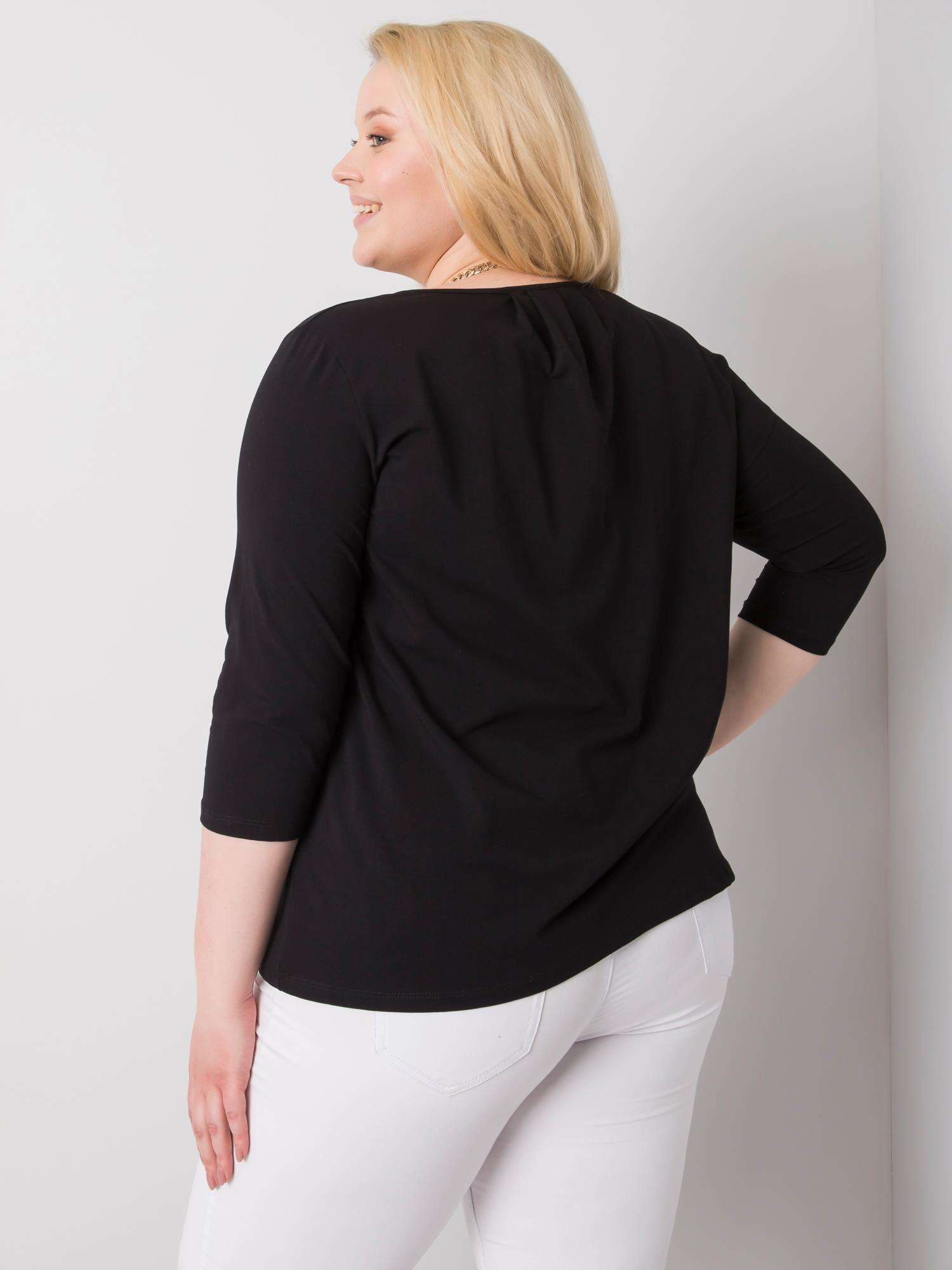 Jodie Black Plus Size Cotton Blouse