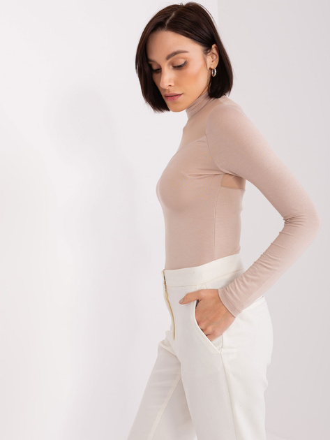 Hurtownia Beżowa bluzka z wiskozy BASIC FEEL GOOD