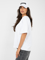 White basic t-shirt with a round neckline RUE PARIS.