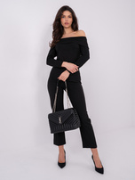 Czarna damska bluzka hiszpanka z wiskozy