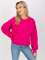 Hurtownia Fuksjowa dresowa bluza basic o kroju oversize