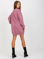 Hurt Brudnoróżowa długa bluza basic z okrągłym dekoltem 