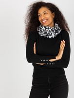 Hurtownia Biało-czarny zimowy komin damski we wzory 