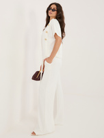 Ecru dwuczęściowy komplet z wiązaniem