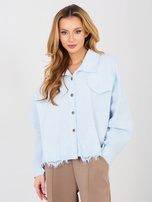 Jasnoniebieska jeansowa kurtka z kołnierzykiem RUE PARIS 