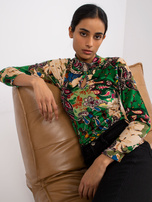 Green patterned blouse with velor Bologna