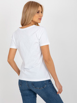 Hurt Biało-Rosa Damen T-Shirt mit Druck BASIC FEEL GOOD.