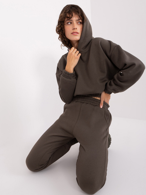 Hurtownia Ciemny khaki dwuczęściowy komplet dresowy