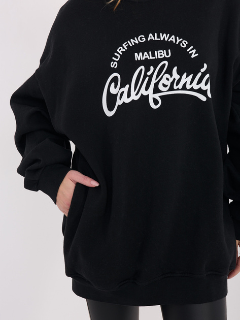 Czarna długa bluza z kieszeniami