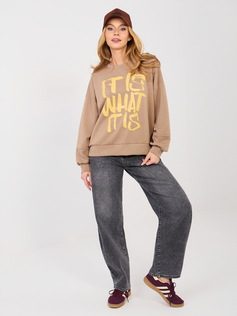 Ciemnobeżowa bluza z miękkiego materiału RUE PARIS