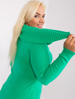 Hurt green women's plus size sweater with ribbing.