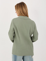 Khaki muślinowa koszula z kieszenią