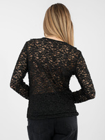 Czarna elegancka bluzka z koronki RUE PARIS 