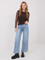 Czekoladowa wizytowa bluzka z siateczki 