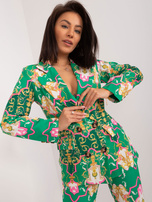 Hurt Zielony dwuczęściowy komplet ze spodniami na guzik