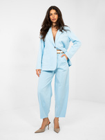 Pastelowe niebieskie bawełniane spodnie z nogawką 7/8