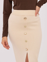 Jasnobeżowa elegancka spódnica z dzianiny