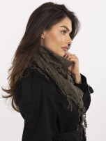 Khaki trójkątna chusta z bawełny