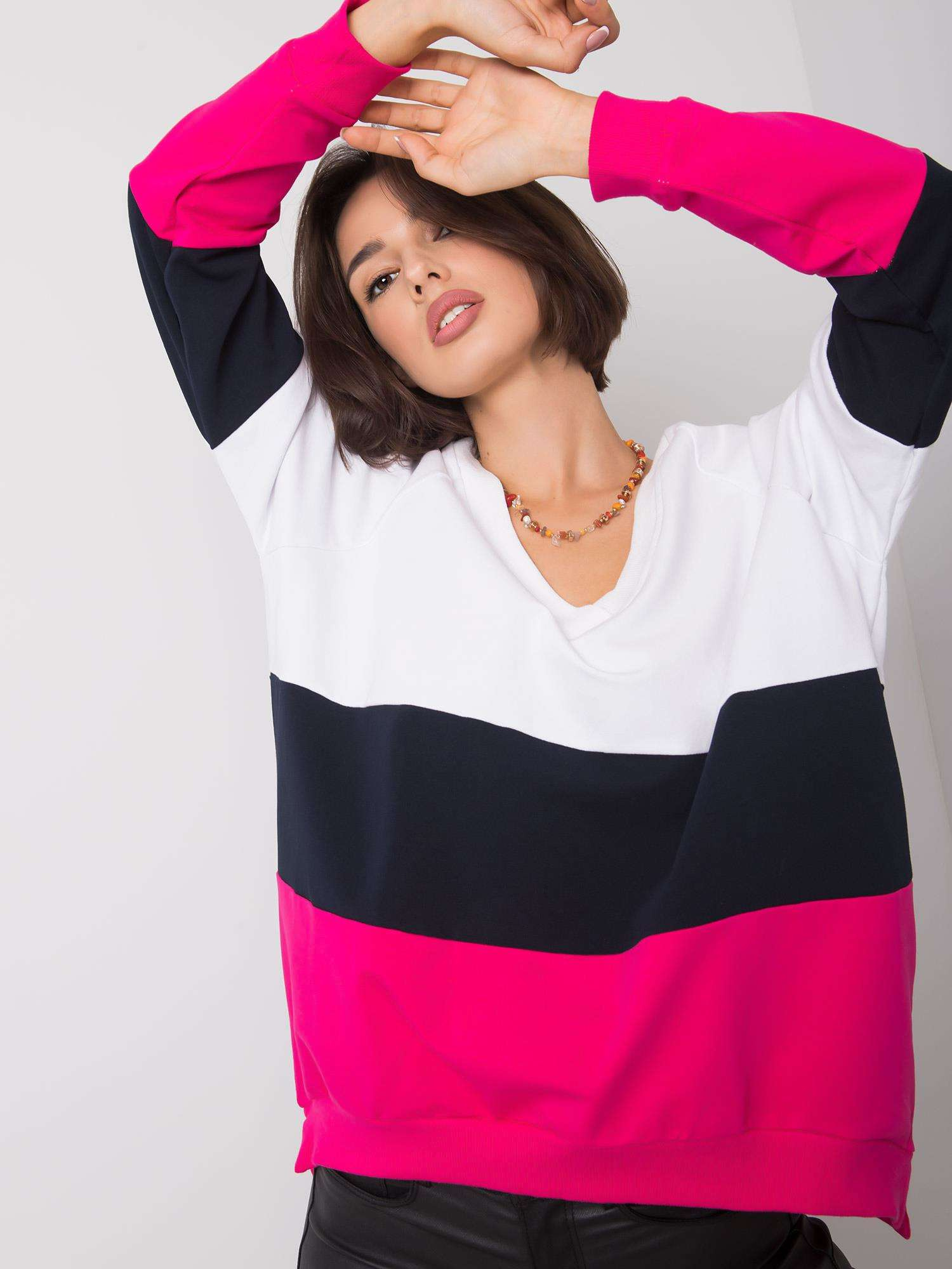 Biało-fuksjowa bluza Lotta RUE PARIS