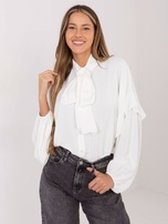 Ecru rozpinana koszula z wiązaniem