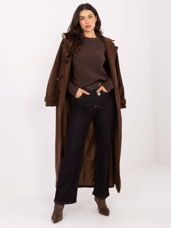 Granatowe damskie jeansy staight leg