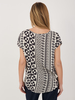 Granatowa letnia bluzka we wzory SUBLEVEL 