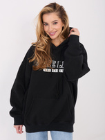 Czarna długa bluza oversize z napisem 