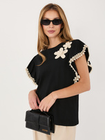 Czarna bawełniana bluzka na lato