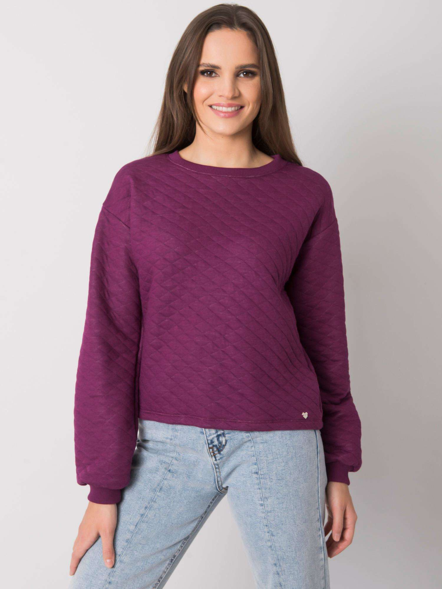 Lila gesteppter Pullover ohne Kapuze Kerstine.