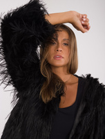 Hurt Czarna elegancka kurtka futrzana z podszewką