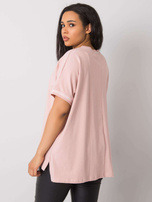 Brudnoróżowa bluzka plus size z aplikacją Billi