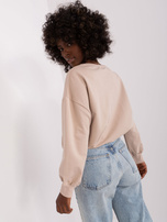 Hurt Beżowa krótka bluzka na co dzień ze ścigaczem